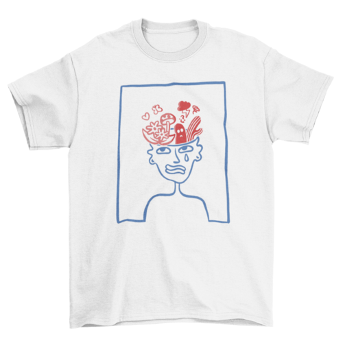 Plants on the brain doodle t-shirt