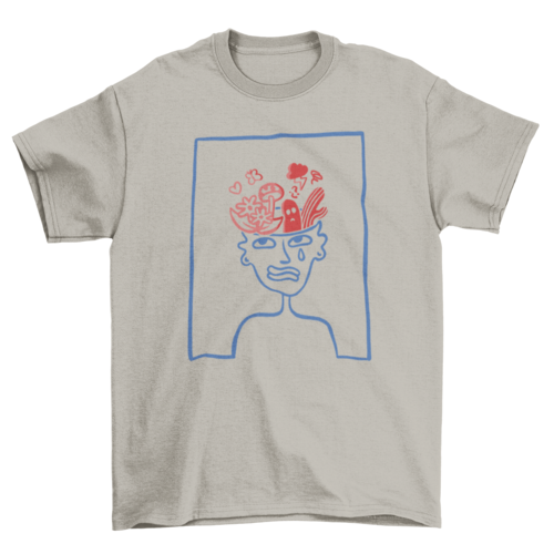 Plants on the brain doodle t-shirt