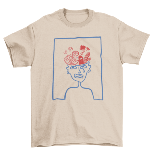 Plants on the brain doodle t-shirt