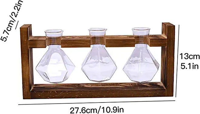 Tabletop Propagation Station with Diamond Shape Glass