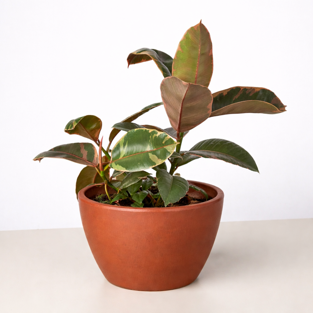 Ficus Elastica 'Ruby Pink' potted plant