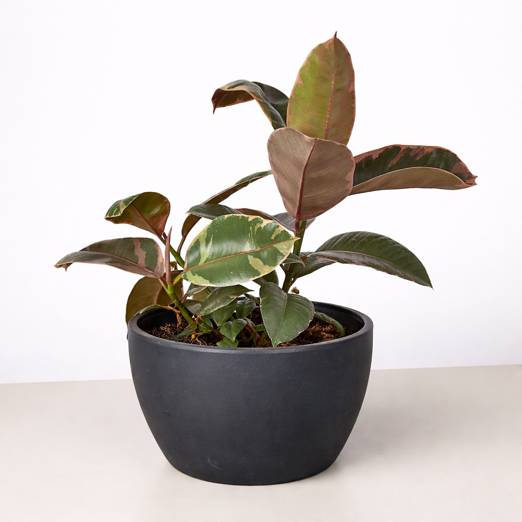 Ficus Elastica 'Ruby Pink' potted plant
