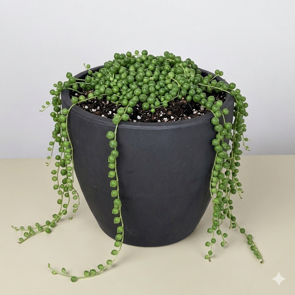 Succulent 'String of Pearls' potted plant