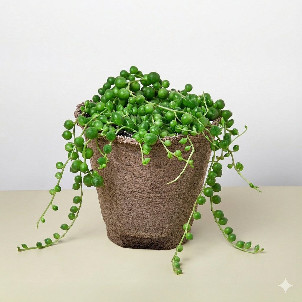 Succulent 'String of Pearls' potted plant