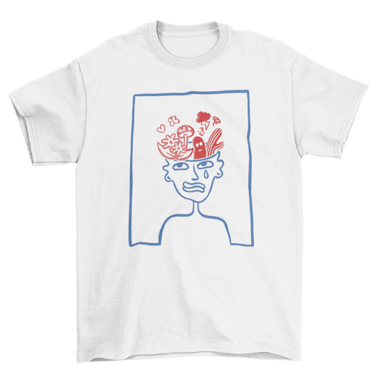 Plants on the brain doodle t-shirt