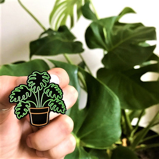 Glow-in-the-Dark Monstera Pin