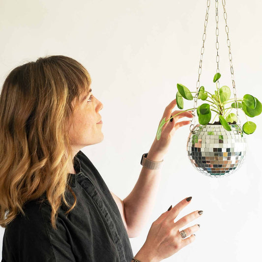 Self-Watering Disco Ball Planter